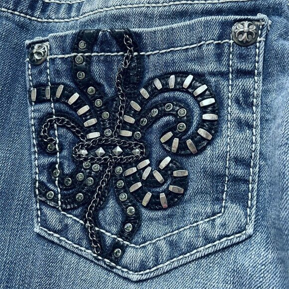 Miss Me Jeans Boot Cut JP6048B sz 27 Low Rise Whiskered Western - Picture 16 of 16